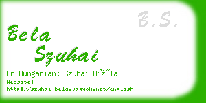 bela szuhai business card